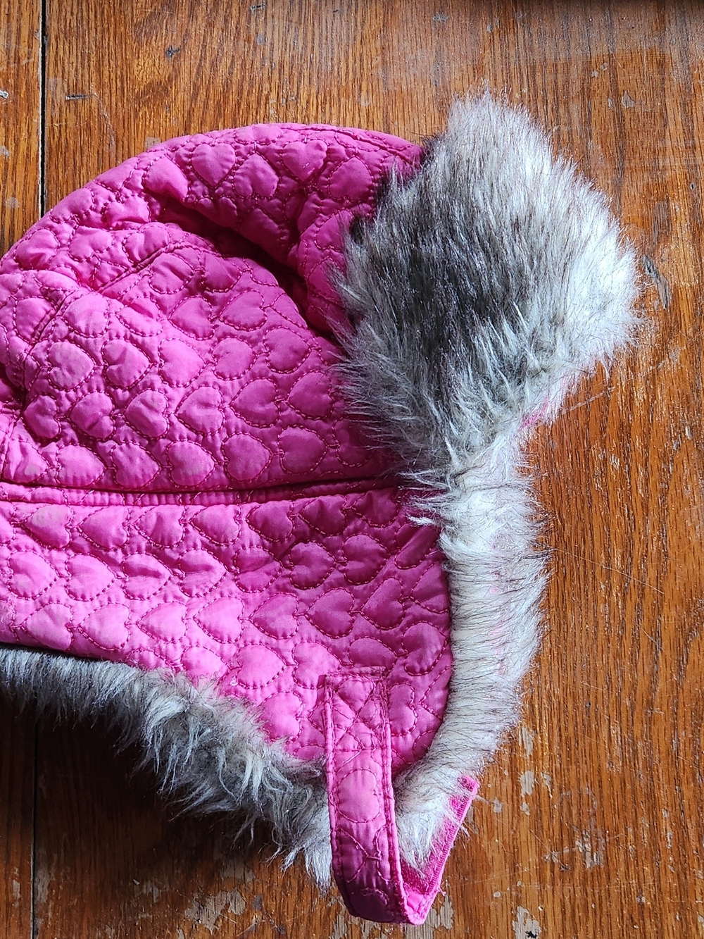 Cabelas Kids Pink Quilted Faux-Fur Trapper Hat